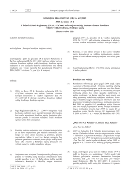 2009 M. Liepos 13 D. Komisijos Reglamentas