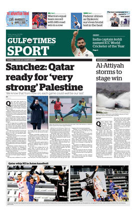 Sanchez: Qatar Al-Attiyah Storms to Ready for ‘Very Stage Win Strong’ Palestine ‘We Know That from Now On, Each Game Could Well Be Our Last’