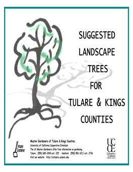 Suggested Landscape Trees for Tulare & Kings Counties