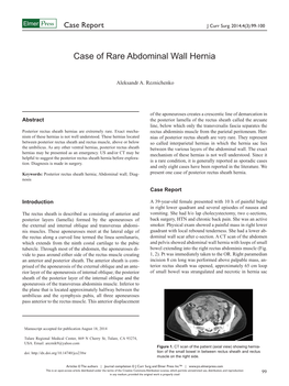 Case of Rare Abdominal Wall Hernia