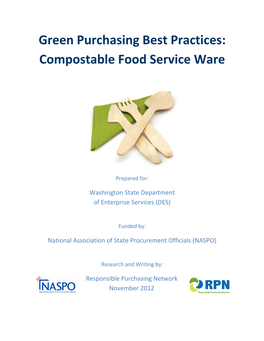 Green Purchasing Best Practices: Compostable Food Service Ware