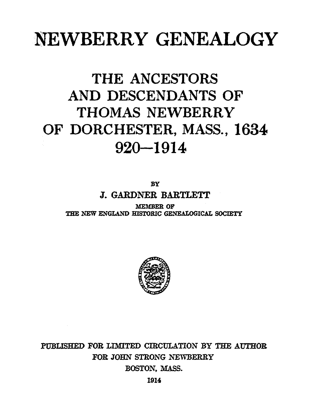 Newberry Genealogy