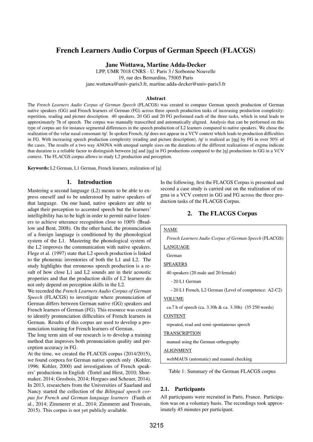 French Learners Audio Corpus of German Speech (FLACGS)