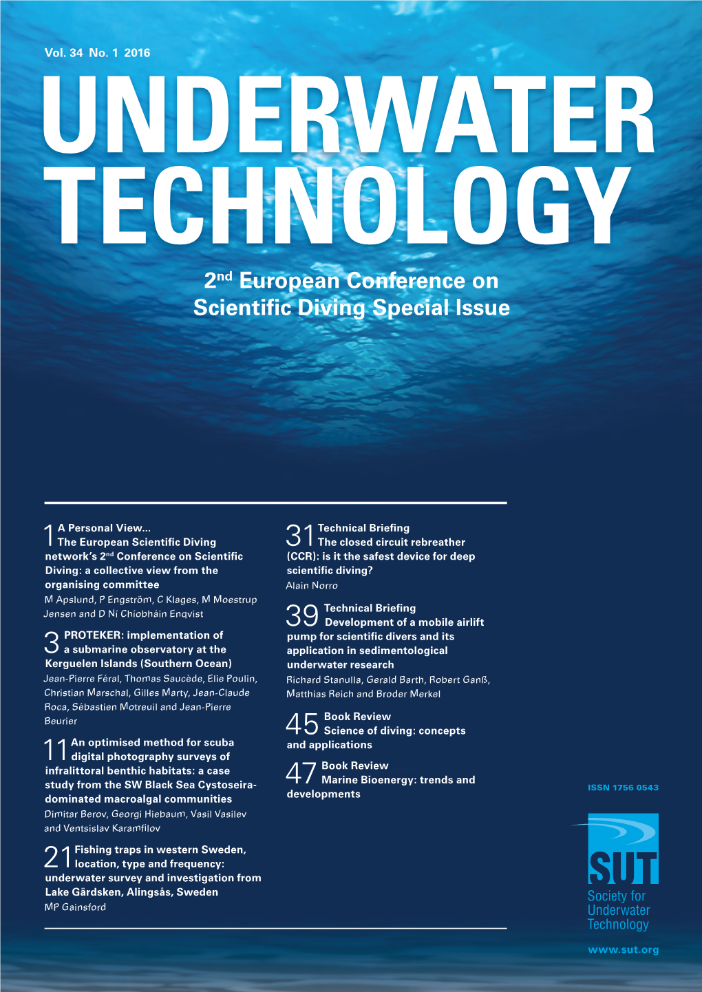 2Nd European Conference on Scientific Diving Special Issue