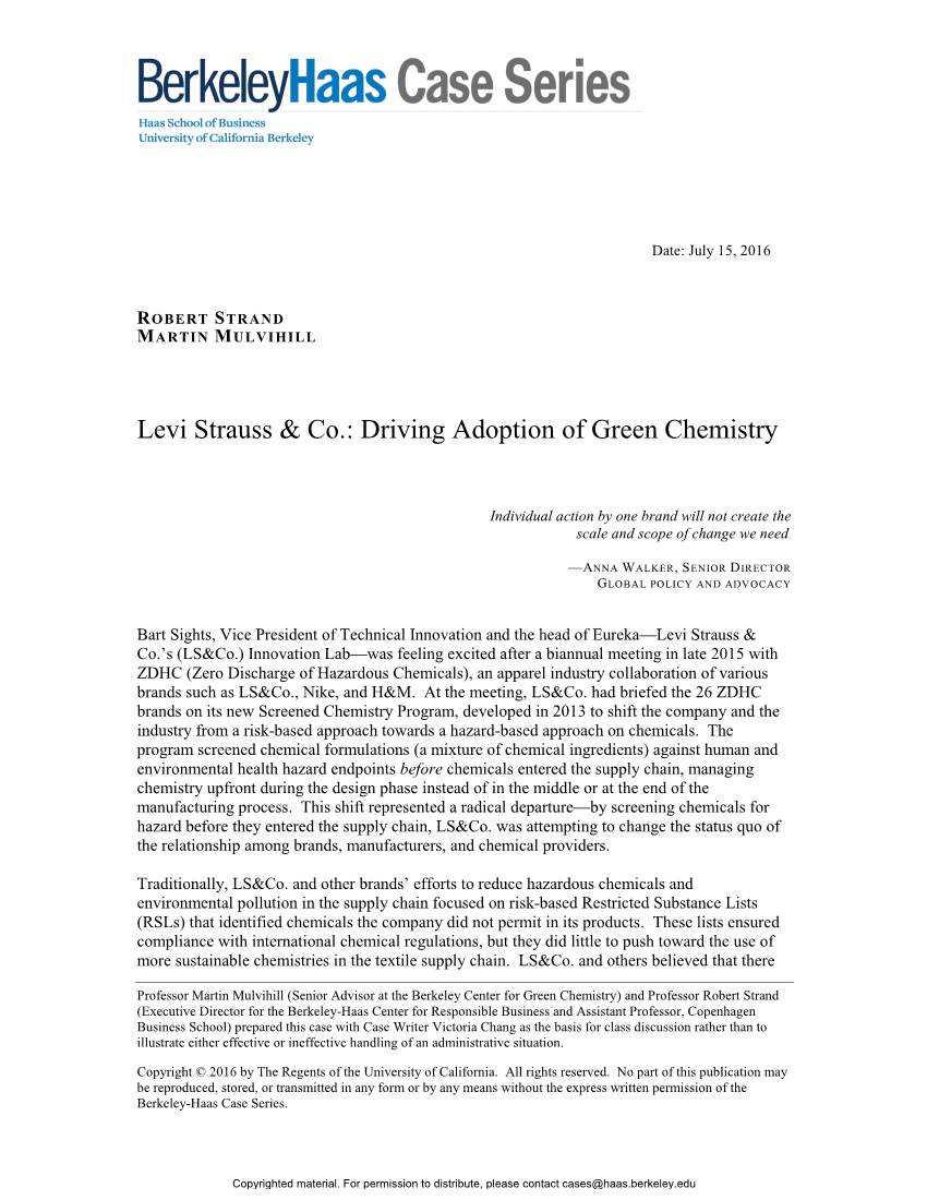Driving Adoption of Green Chemistry