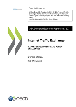 Internet Traffic Exchange: Market Developments and Policy Challenges”, OECD Digital Economy Papers, No