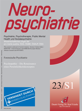 Forensische Psychiatrie Psychopathie – Die Renaissance Eines Persönlichkeitskonzeptes