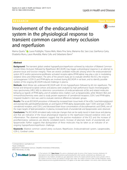 Involvement of the Endocannabinoid System in the Physiological