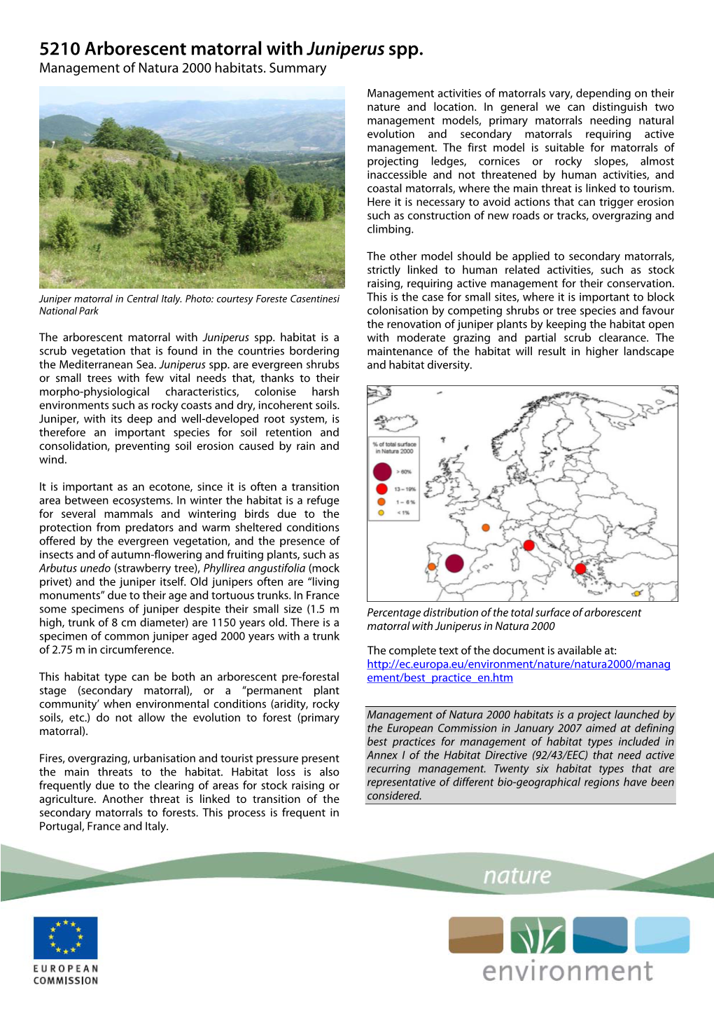 5210 Arborescent Matorral with Juniperus Spp.Summary