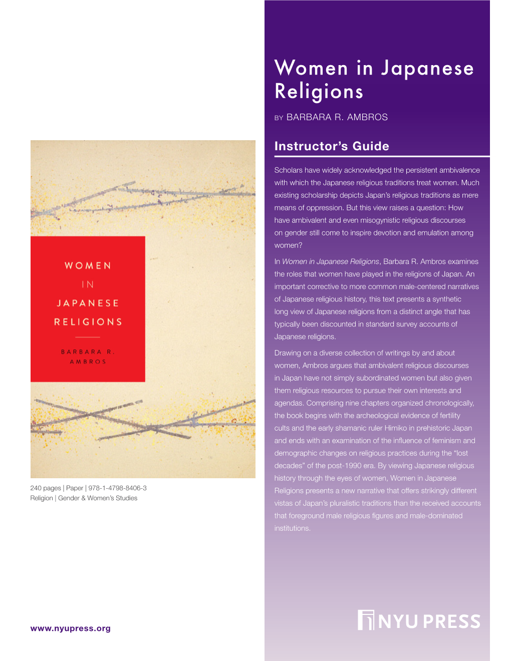 NYUPRESS Women in Japanese Religions