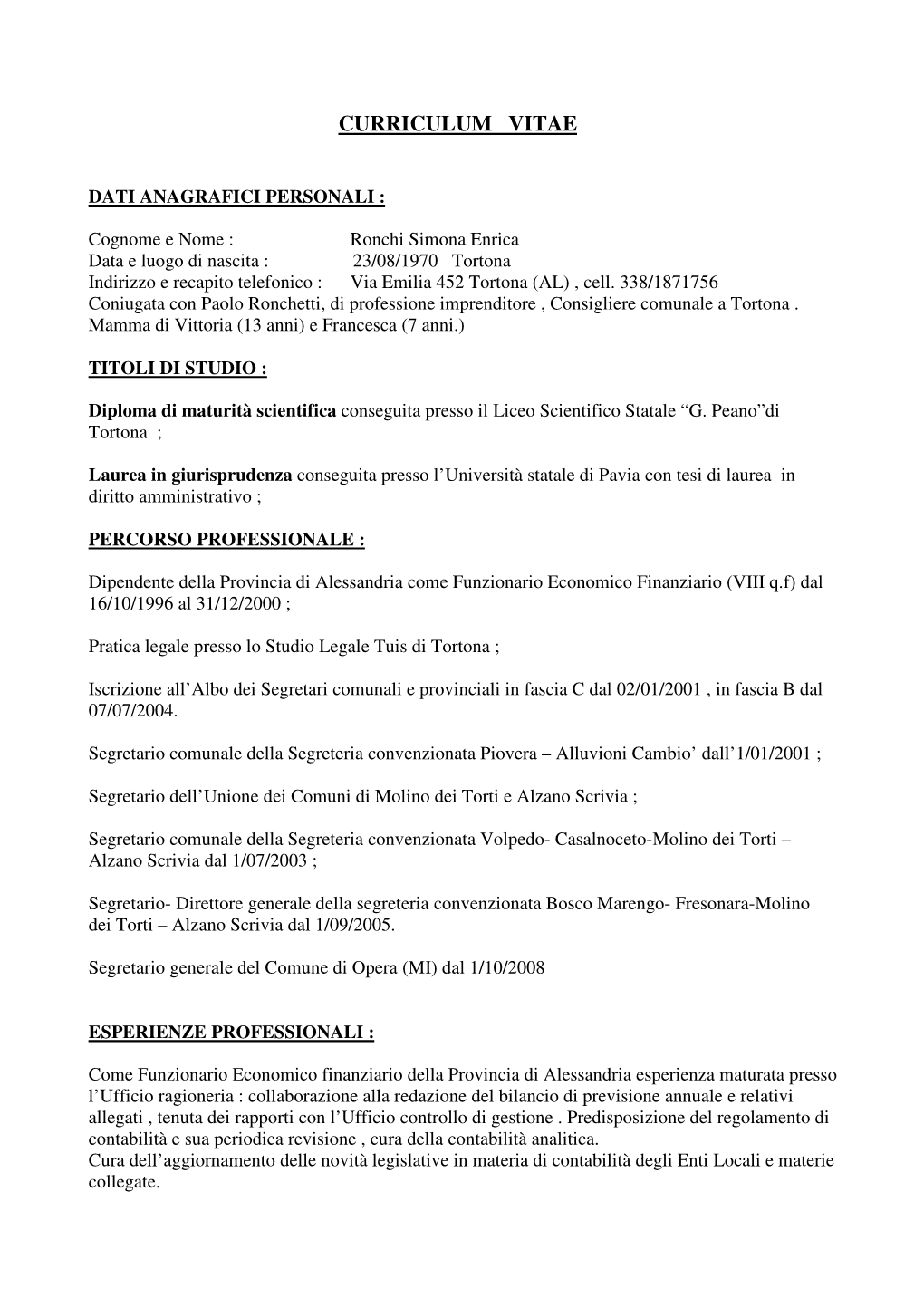 CURRICULUM VITAE Segretario Generale.Pdf