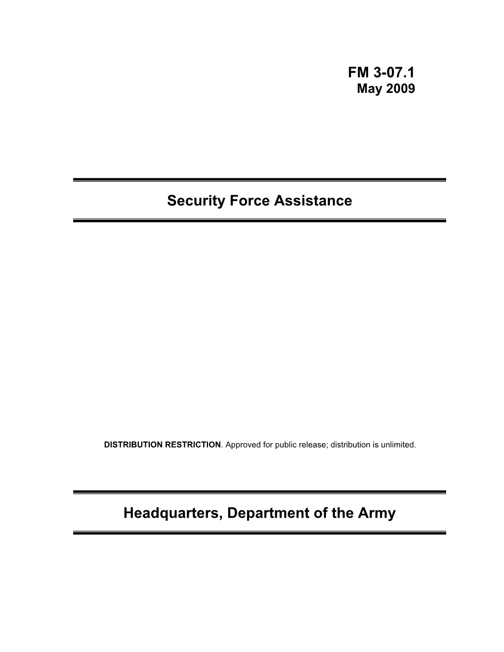 FM 3-07.1: Security Force Assistance