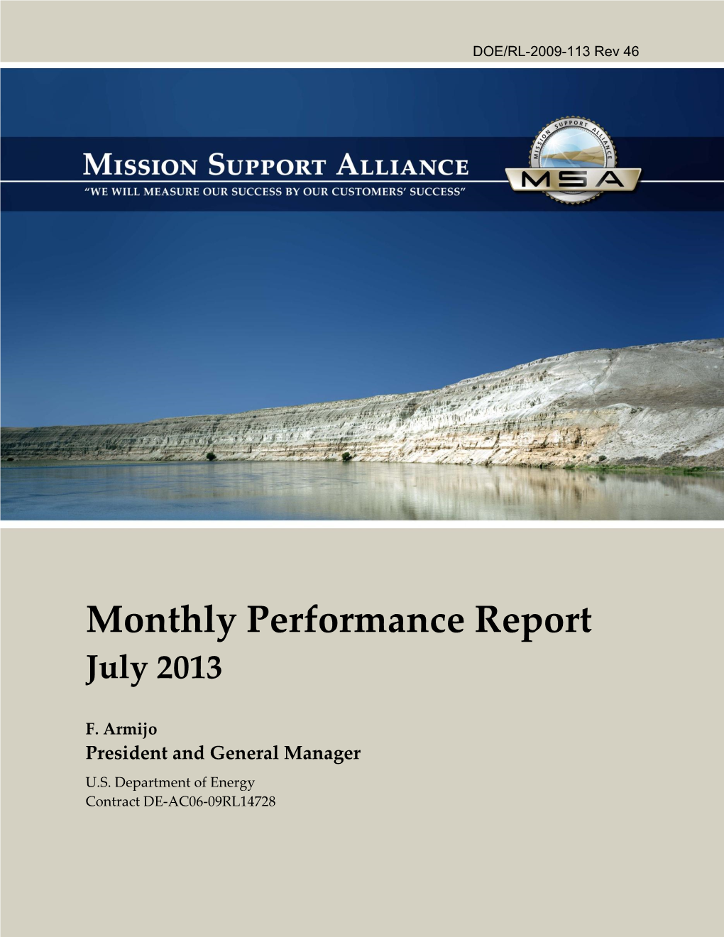 Monthly Performance Report July 2013