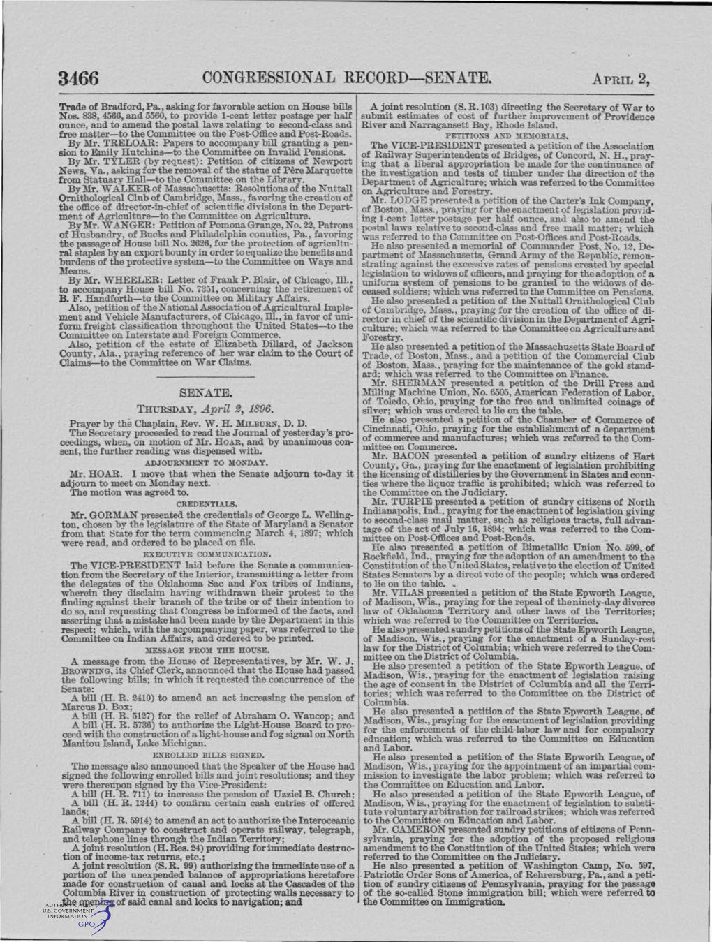 Congressional Record-Senate. April 2