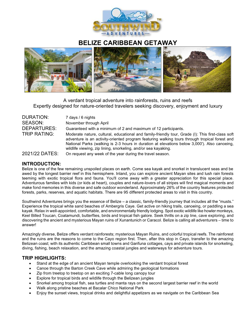 Belize Caribbean Getaway