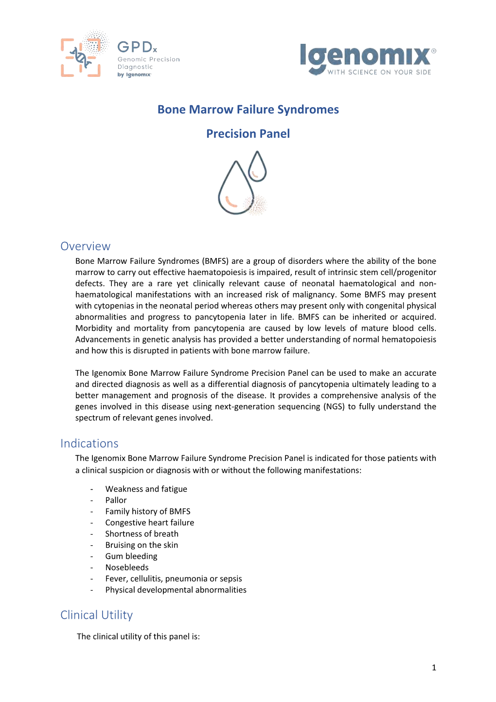 Bone Marrow Failure Syndromes Precision Panel Overview