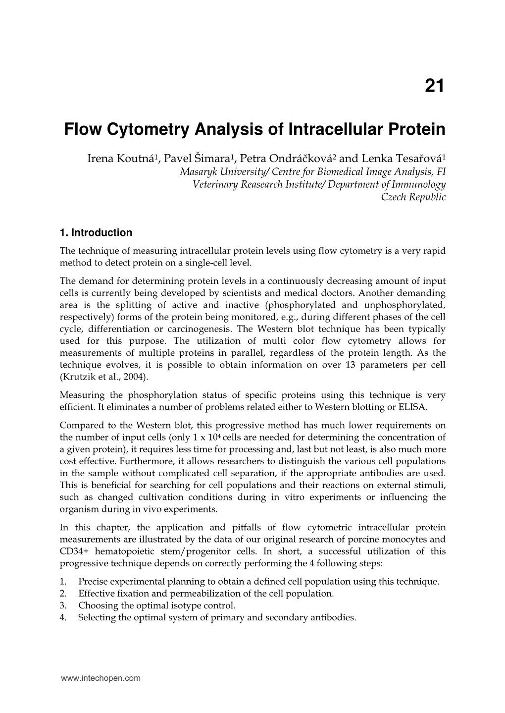 Flow Cytometry Analysis of Intracellular Protein