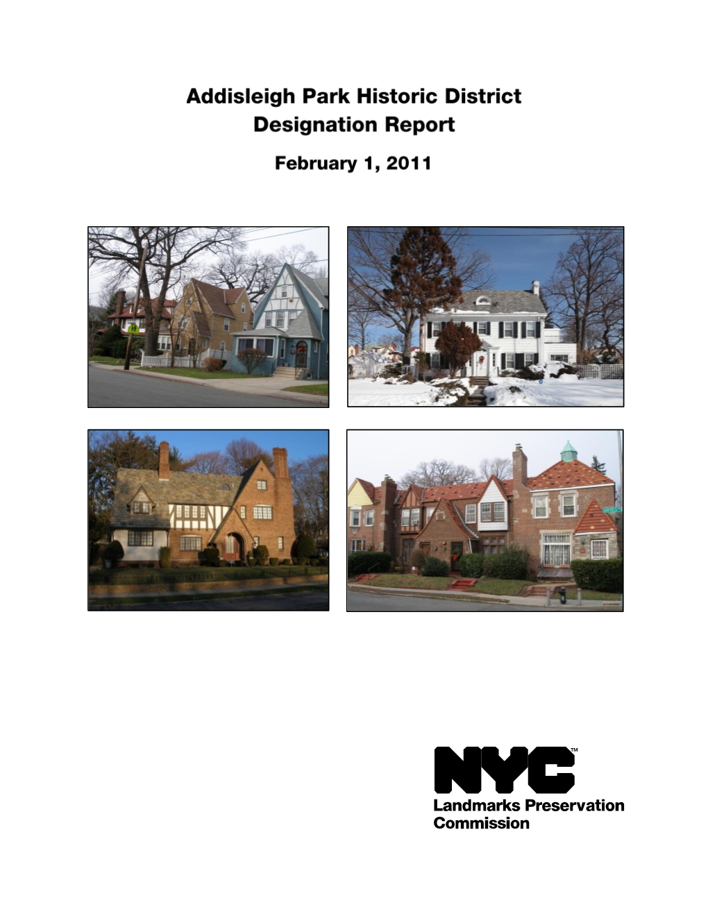 ADDISLEIGH PARK HISTORIC DISTRICT Designation Report