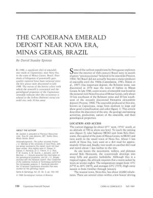The Capoeirana Emerald Deposit Near Nova Era, Minas Gerais, Brazil