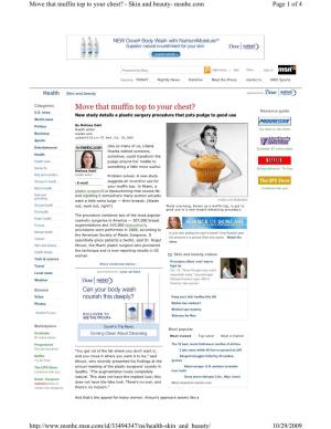 Move That Muffin Top to Your Chest? - Skin and Beauty- Msnbc.Com Page 1 of 4