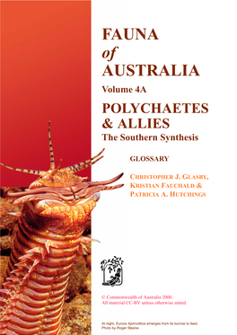 Fauna of Australia 4A Polychaetes & Allies, Glossary