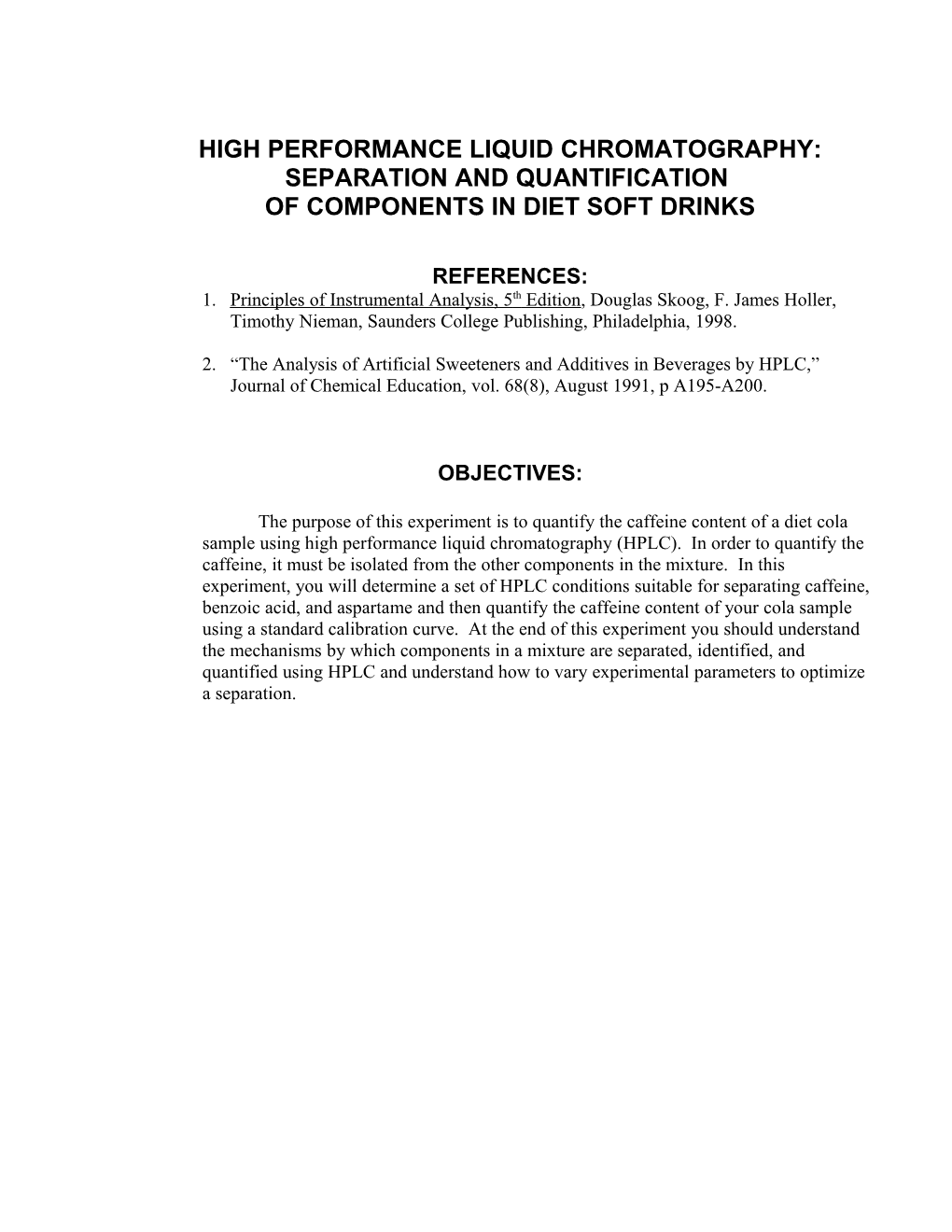 High Performance Liquid Chromatography s1