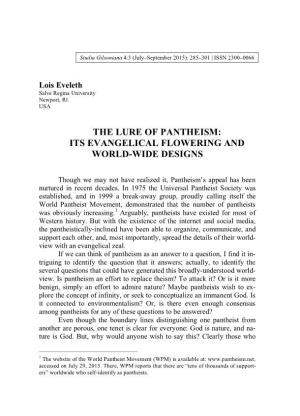 The Lure of Pantheism: Its Evangelical Flowering and World-Wide Designs