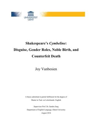 Disguise, Gender Roles, Noble Birth, and Counterfeit Death Joy Vanbesien