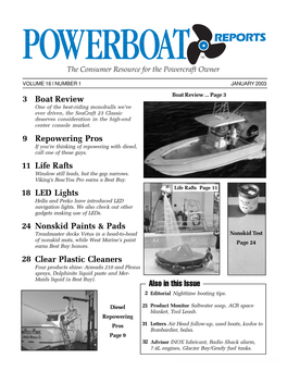 Boat Review Repowering Pros Life Rafts LED Lights Nonskid Paints