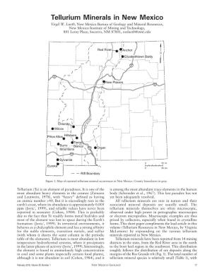 Tellurium Minerals in New Mexico Virgil W