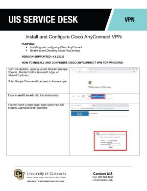 Install and Configure Cisco Anyconnect VPN