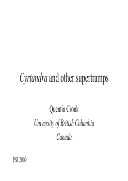 Cyrtandra and Other Supertramps