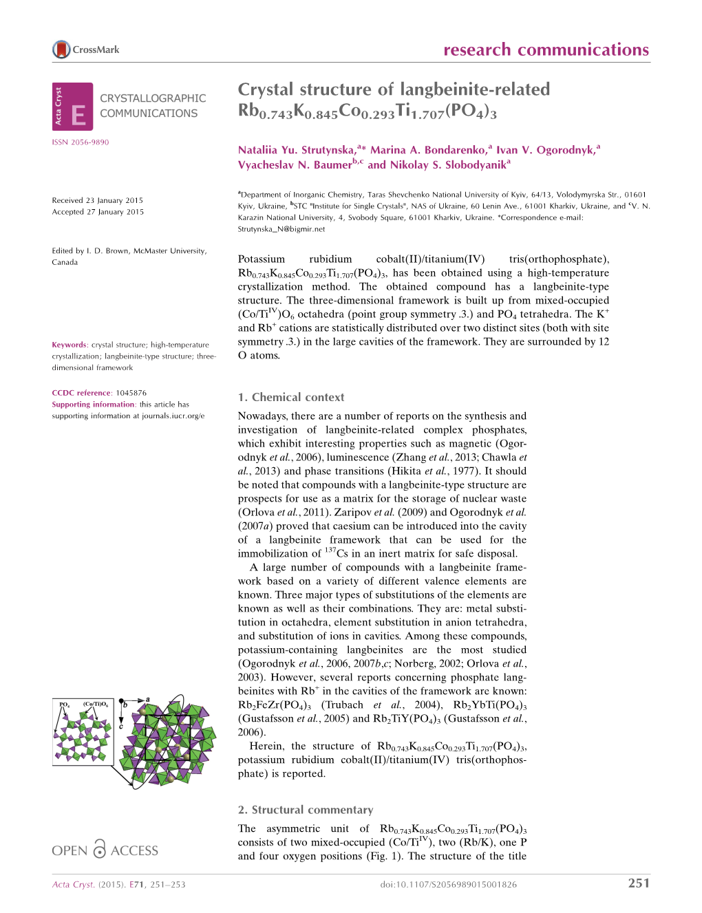 Crystal Structure of Langbeinite-Related Rb0. 743K0