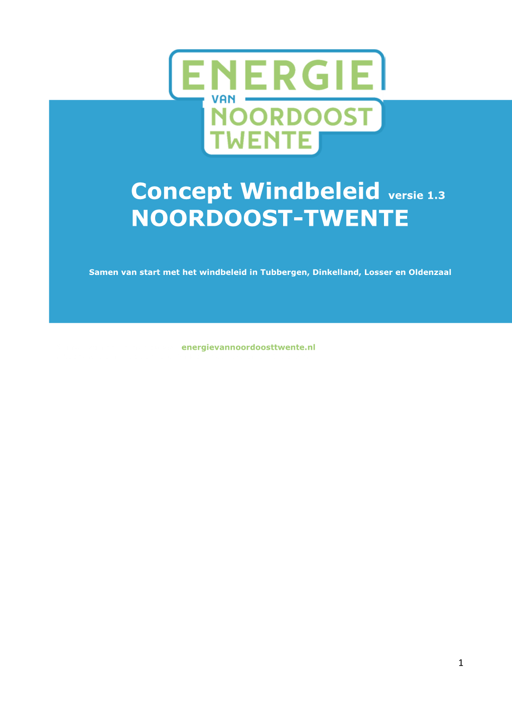 Concept Windbeleid Versie 1.3 NOORDOOST-TWENTE