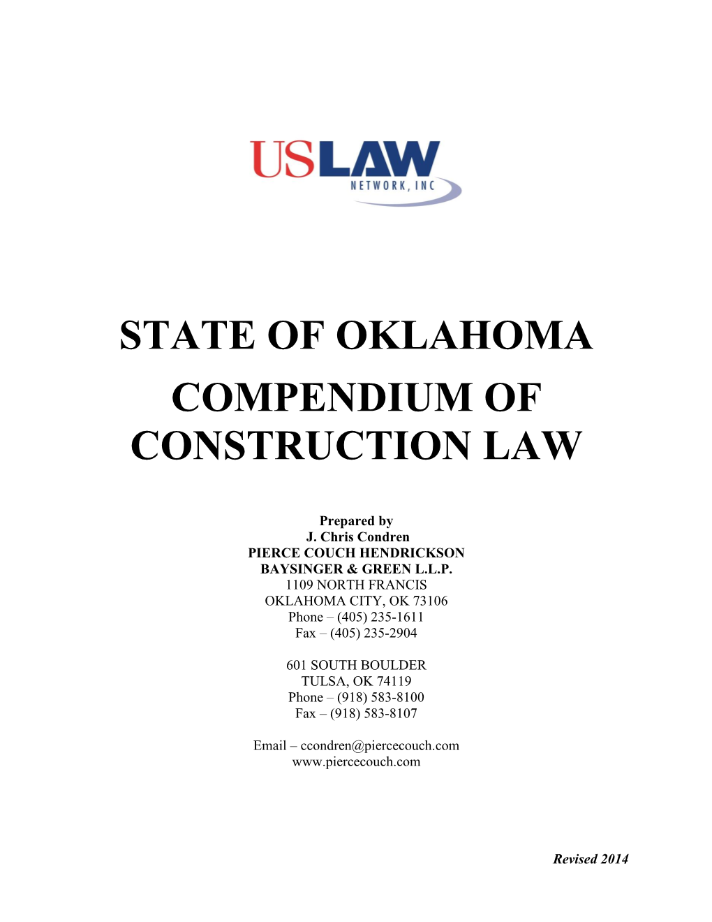 State of Oklahoma Compendium of Construction Law