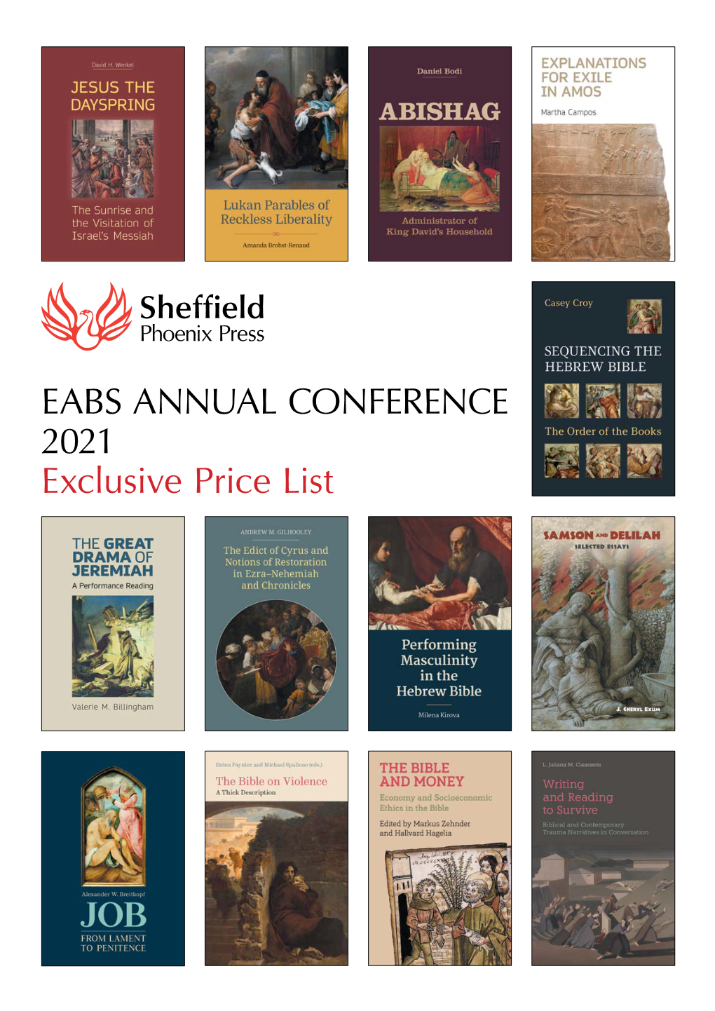 EABS Annual Conference 2021 Exclusive Price List Exclusive Price List and Order Form Free Shipping Available on All Books