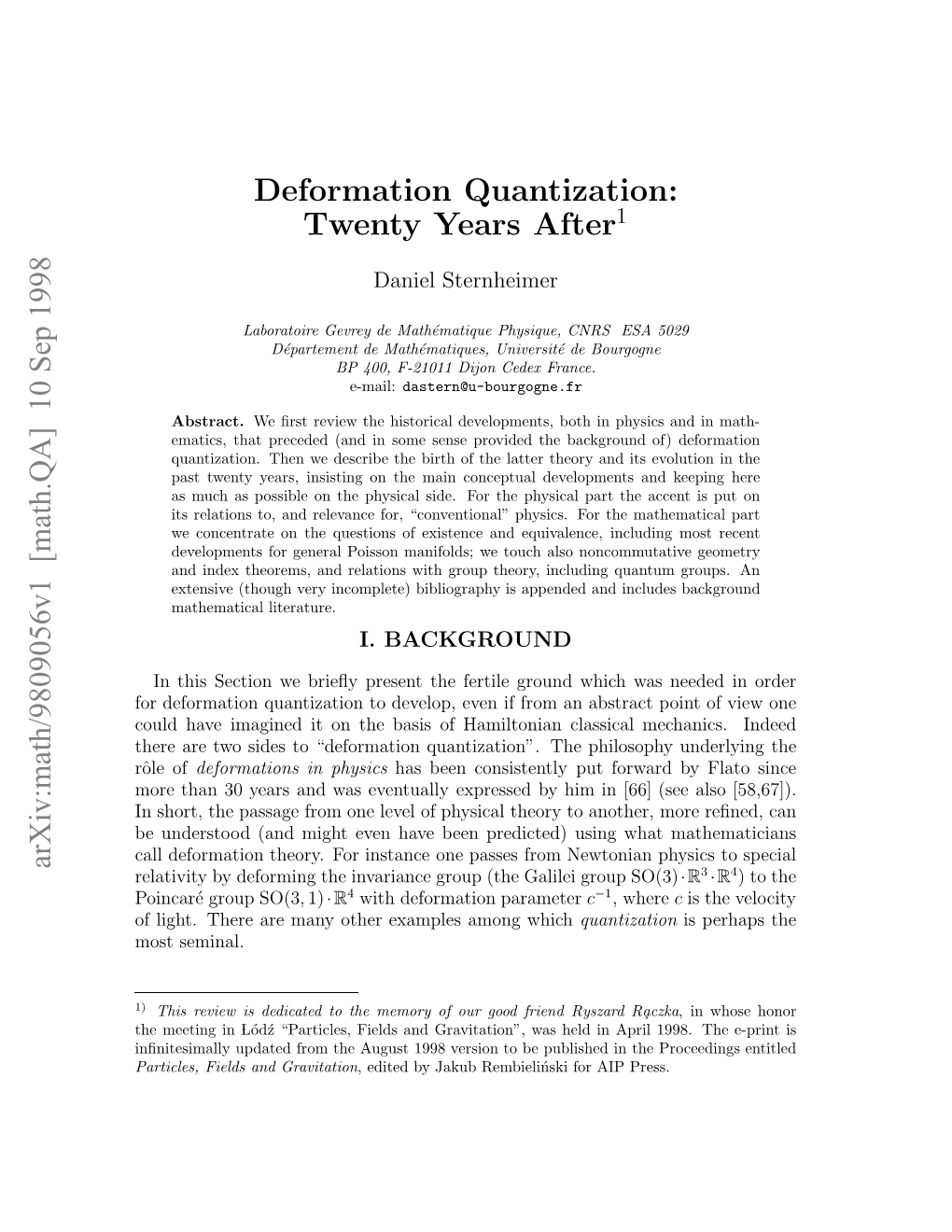 Arxiv:Math/9809056V1 [Math.QA] 10 Sep 1998