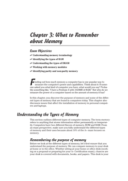Chapter 3: What to Remember About Memory