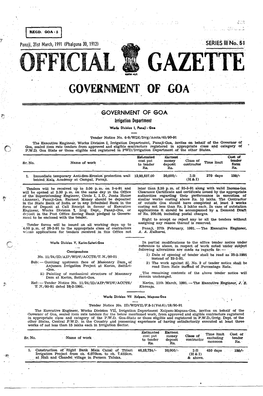 Official Gazette Government of Goa '
