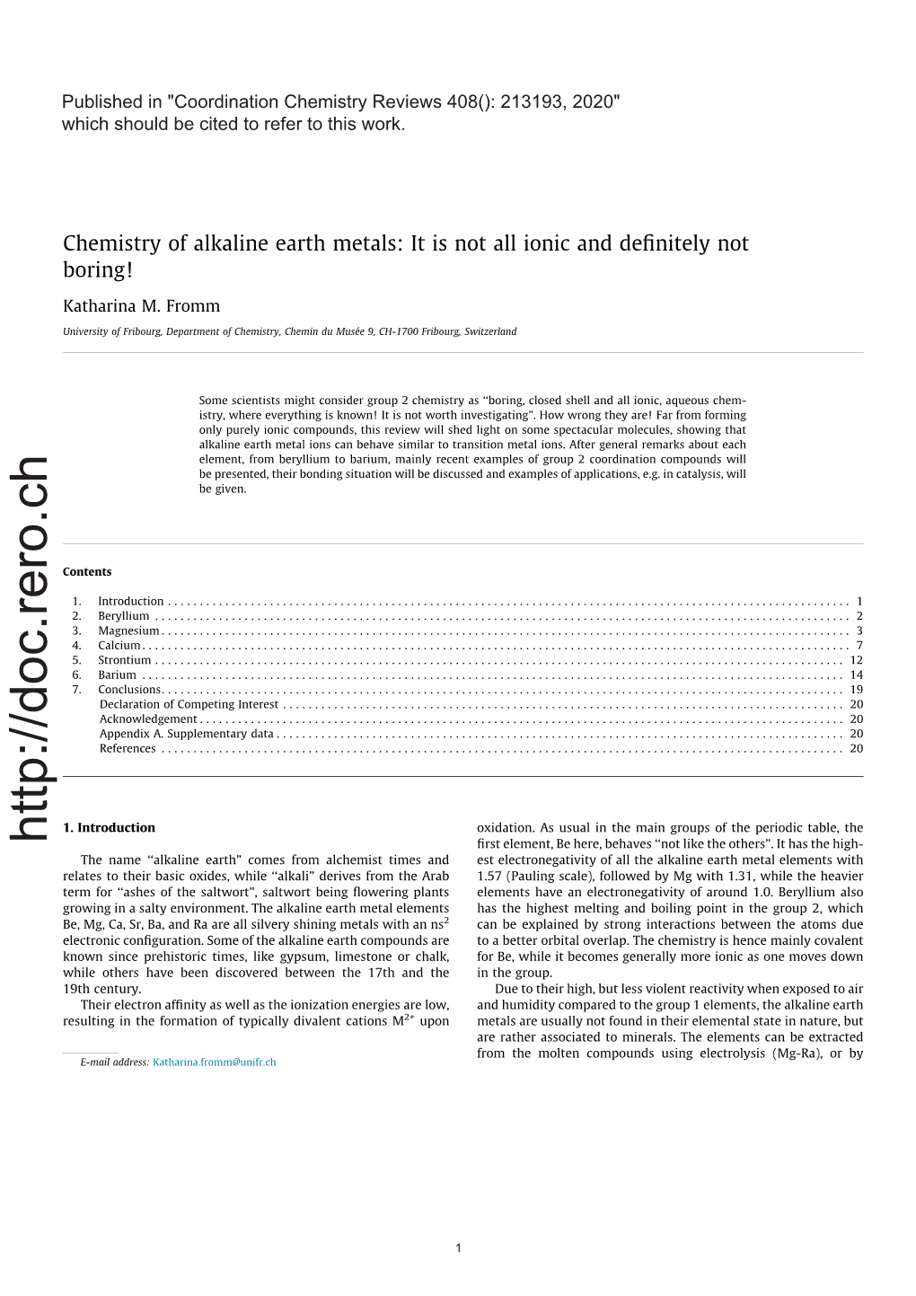 Chemistry of Alkaline Earth Metals: It Is Not All Ionic and Deﬁnitely Not Boring!