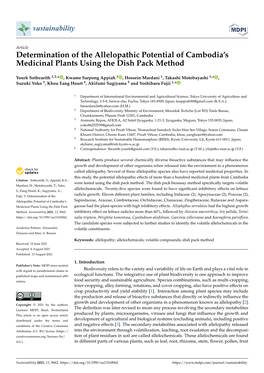 Determination of the Allelopathic Potential of Cambodia's Medicinal