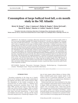 Consumption of Large Bathyal Food Fall, a Six Month Study in the NE Atlantic