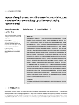 Impact of Requirements Volatility on Software Architecture: How Do Software Teams Keep up with Ever-Changing Requirements?