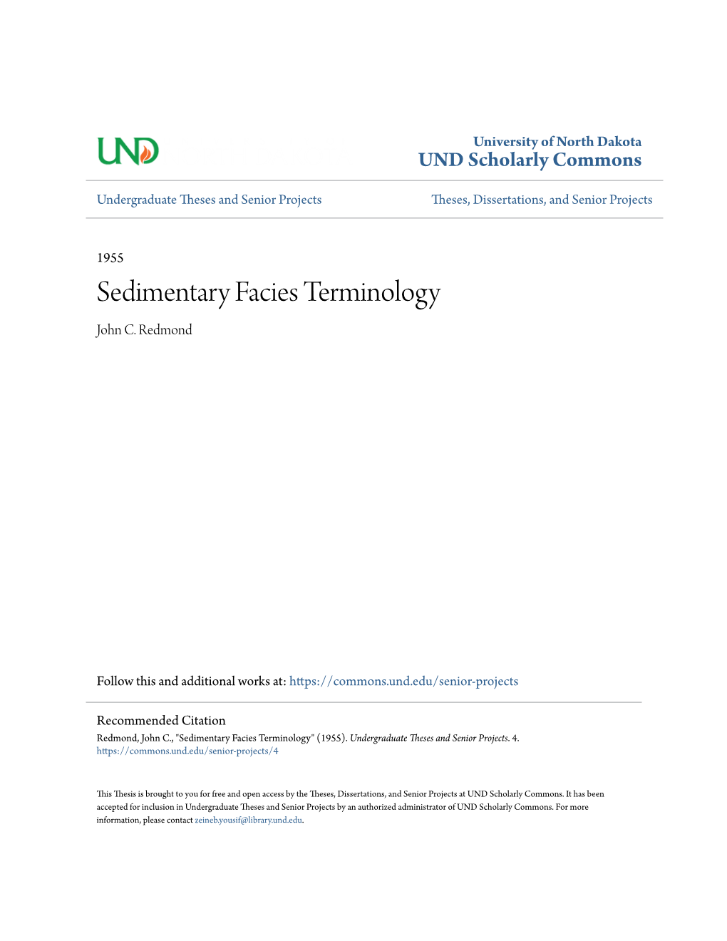 Sedimentary Facies Terminology John C