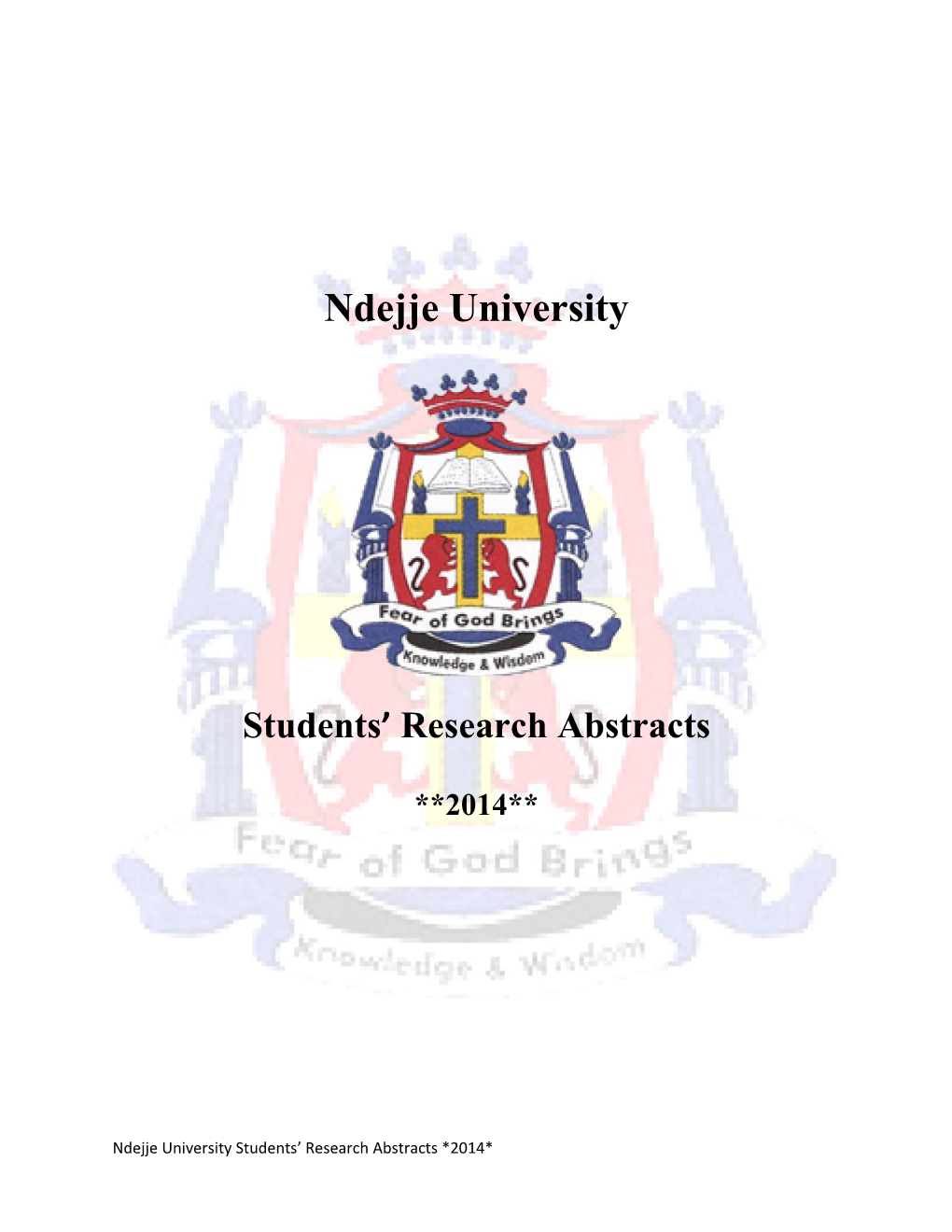 Students' Research Abstracts