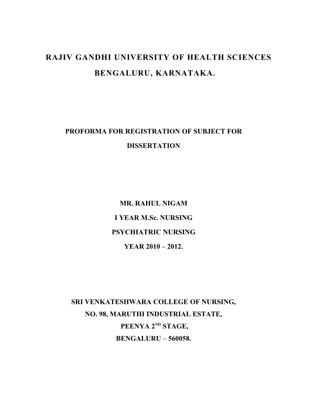 Rajiv Gandhi University of Health Sciences s86