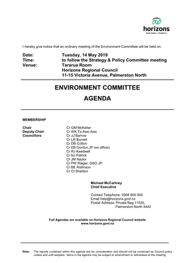 Agenda of Environment Committee