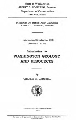 Information Circular 22R: Introduction to Washington Geology and Resources (1962 Revision)