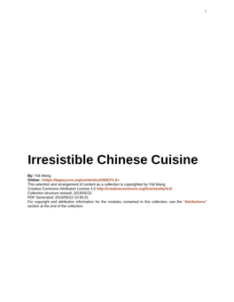 Irresistible Chinese Cuisine