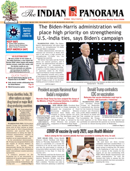 The Biden-Harris Administration Will Place High Priority on Strengthening
